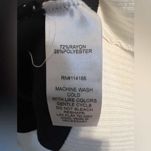 89th & Madison Black and White Striped Cardigan - Picture 4 of 5